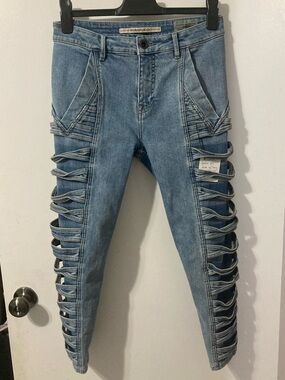 Parasuco Skinny Leg High Rise “Jackie Fit” Jeans w/backpack bag